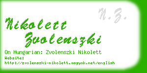 nikolett zvolenszki business card